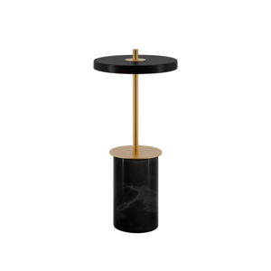 Czarna marmurowa lampa stołowa LED ze ściemniaczem z metalowym kloszem (wysokość 25,5 cm) Asteria Move Mini – UMAGE