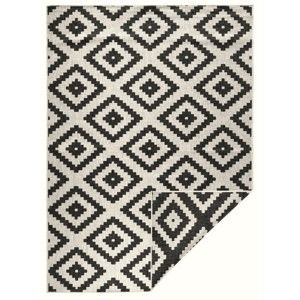 Czarno-kremowy dywan dwustronny odpowiedni na zewnątrz Bougari Malta, 200x290 cm