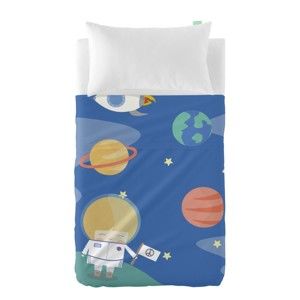 Komplet prześcieradła i poszewki na poduszkę z czystej bawełny Happynois Astronaut, 120x180 cm