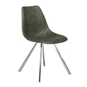 Zielone krzesło ze skóry ekologicznej DAN-FORM Denmark Pitch