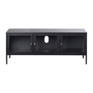 Czarna metalowa szafka pod TV 132x52 cm Carmel – Unique Furniture