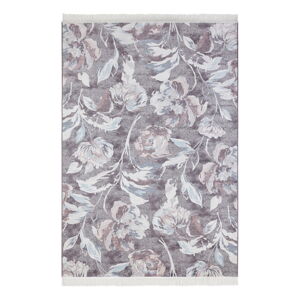 Szary dywan z domieszką bawełny Nouristan Contemporary Flowers, 135x195 cm