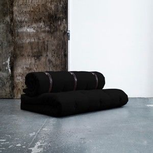 Sofa rozkładana ze skórzanym paskiem Karup Buckle Up Black