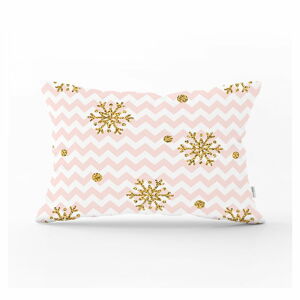 Świąteczna poszewka na poduszkę Minimalist Cushion Covers Golden Snowflakes, 35x55 cm