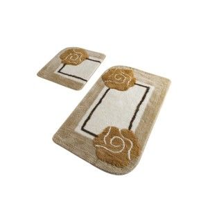 Zestaw 2 beżowych dywaników łazienkowych Confetti Bathmats Dolce Coffee