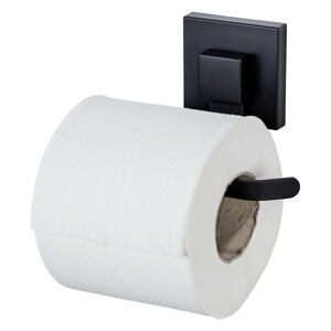 Czarny samoprzylepny uchwyt na papier toaletowy ze stali nierdzewnej Quadro – Wenko