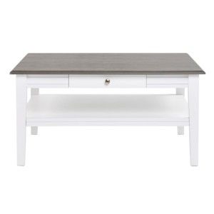 Biały stolik z szarym blatem Folke Viktoria, 100x100 cm