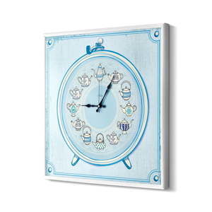 Niebieski zegar ścienny The Mia Tea Time