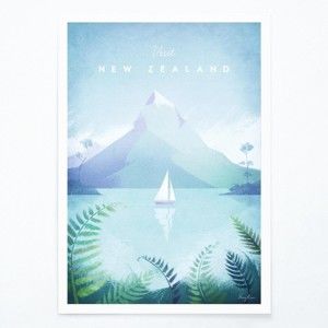 Plakat Travelposter New Zealand, A3
