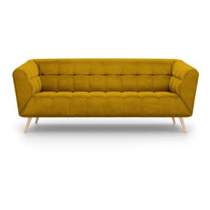 Żółta sofa z askamitnym obiciem Interieurs 86 Étoile, 210 cm