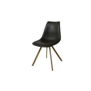 Czarne krzesło z brązowymi nogami Canett Zobel