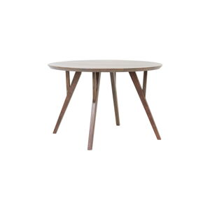 Brązowy okrągły stół z blatem z drewna akacjowego ø 120 cm Quenza – Light & Living