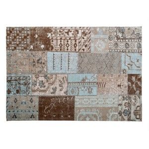 Brązowy dywan z domieszką wełny Cotex India, 140x200 cm