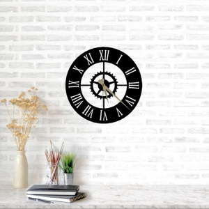 Czarny zegar ścienny Arbat Clock, ⌀ 49 cm