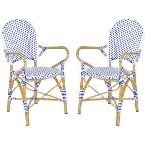 Zestaw 2 niebiesko-białych krzeseł wiklinowych Safavieh Lisabon