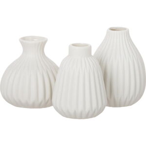 Zestaw 3 białych porcelanowych wazonów Westwing Collection Palo