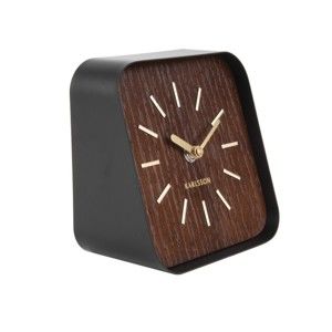 Fioletowo-czarny zegar stołowy Karlsson Squared