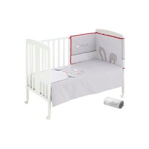 Komplet łóżeczka dziecięcego z kołdrą, kodem i pikowaną barierką Naf Naf Bianca Rabbit