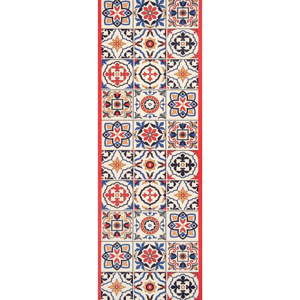 Czerwony chodnik White Label Mosaic, 140x97 cm