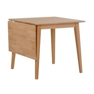 Stół z drewna dębowego z opuszczanym blatem Rowico Mimi, 80 x 80 cm