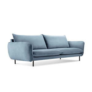 Jasnoniebieska aksamitna sofa Cosmopolitan Design Vienna, 200 cm