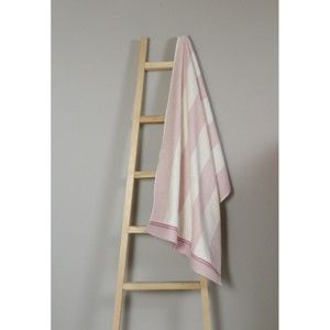 Różowo-biały ręcznik bawełniany My Home Plus Bath, 70x135 cm