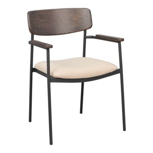 Kremowo-ciemnobrązowe krzesła zestaw 2 szt. Maymont – Rowico