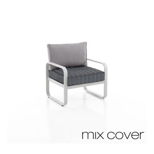 Biało-szary metalowy fotel ogrodowy Ischia – Tomasucci