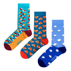 Zestaw 3 par skarpetek Ballonet Socks Novelty Blue w opakowaniu podarunkowym, rozmiar 36 - 40