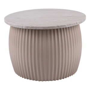 Beżowy okrągły stolik z blatem w dekorze marmuru ø 52 cm Luscious – Leitmotiv