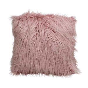 Różowa włochata poduszka HF Living Fluffy, 45x45 cm