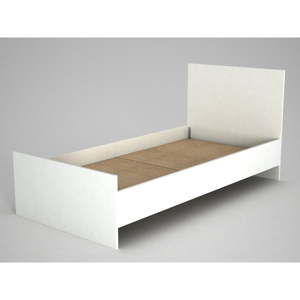 Białe łóżko 1-osobowe Ratto Ernest, 195x95 cm