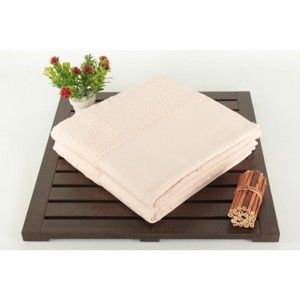 Zestaw 2 pudrowych ręczników ze 100% bawełny Patricia Powder, 50x90 cm
