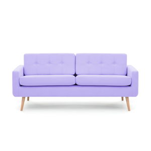 Pastelowo fioletowa sofa trzyosobowa VIVONITA Ina