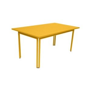 Żółty metalowy stół ogrodowy Fermob Costa, 160x80 cm