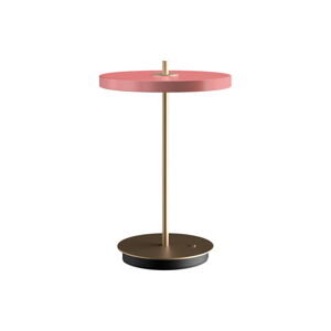 Różowa lampa stołowa LED ze ściemniaczem z metalowym kloszem (wysokość 31 cm) Asteria Move – UMAGE