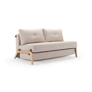 Szarobeżowa rozkładana sofa Innovation Cubed Wood Linen Sand Grey, 96x167 cm