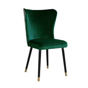 Zielone krzesło z detalami w złotym kolorze JohnsonStyle Odette Eden