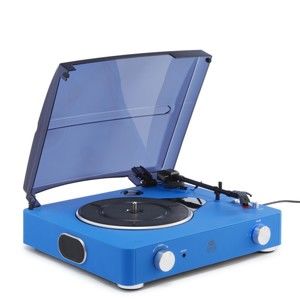 Niebieski gramofon GPO Stylo II Cobalt Blue