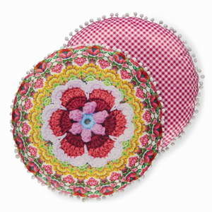 Dwustronna okrągła poduszka o aksamitnym wyglądzie HAPPINESS Ziyani, ø 55 cm