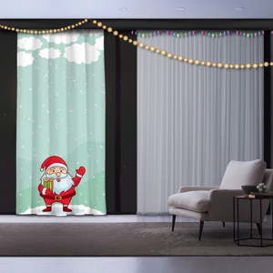 Świąteczna zasłona Happy Christmas Santa, 140x260 cm
