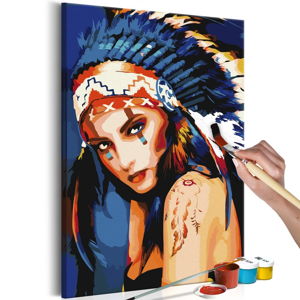 Zestaw płótna, farb i pędzli DIY Artgeist Native American Girl, 40x60 cm