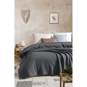 Szara bawełniana narzuta na łóżko dwuosobowe 220x240 cm – Mijolnir