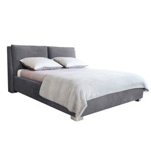 Szare łóżko 2-osobowe Mazzini Beds Vicky, 160x200 cm