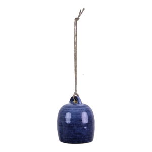Niebieska ceramiczna dekoracja wisząca w kształcie dzwonka Ego Dekor