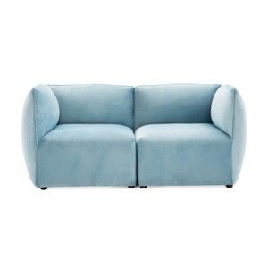 Jasnoniebieska 2-osobowa sofa modułowa Vivonita Velvet Cube