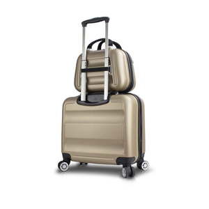 Zestaw złotej walizki na kółkach z USB i walizki podręcznej My Valice LASSO MU & Pilot