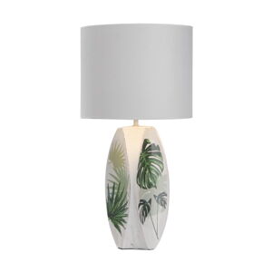 Biała/zielona lampa stołowa z tekstylnym kloszem (wysokość 59 cm) Palma – Candellux Lighting