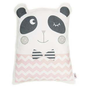 Różowa poduszka dziecięca z domieszką bawełny Apolena Pillow Toy Panda, 25x36 cm