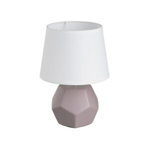 Szara ceramiczna lampa stołowa z tekstylnym kloszem (wys. 26 cm) – Casa Selección